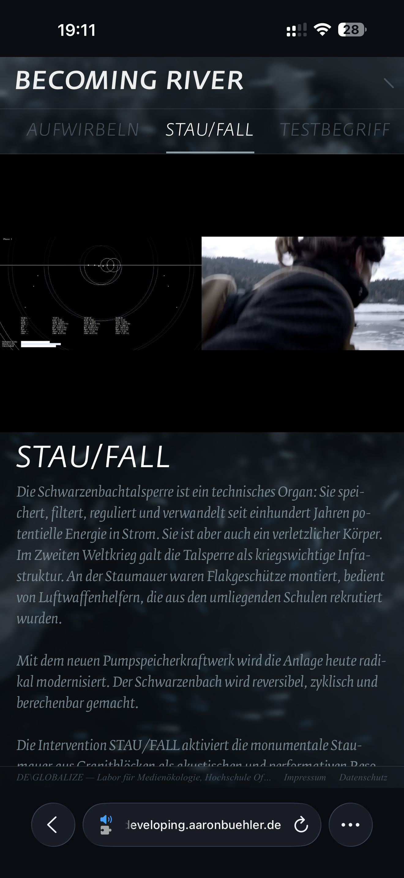 Becoming River — Mobile Ansicht, STAU/FALL